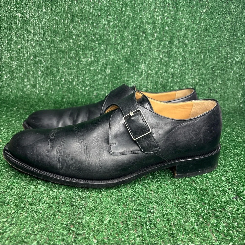 Vintage Bally Black Leather Monk Strap Shoes‎ Classic Loafers Size US 9